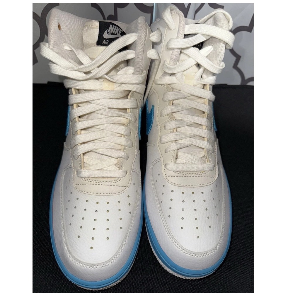 Nike Air Force 1 High Men White Blue Red Excellent Gradient Fade Sneakers Sz 10